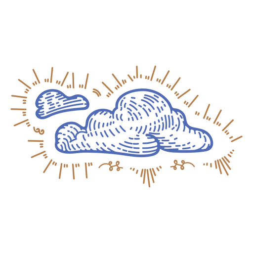 Clouds hand drawn detailed PNG Design