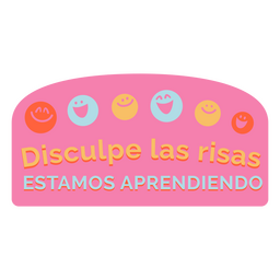 Lachendes Emoji-Spanisch-Lernabzeichen PNG-Design