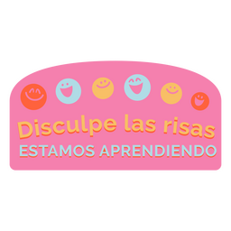 Laughing emoji spanish learning badge PNG Design