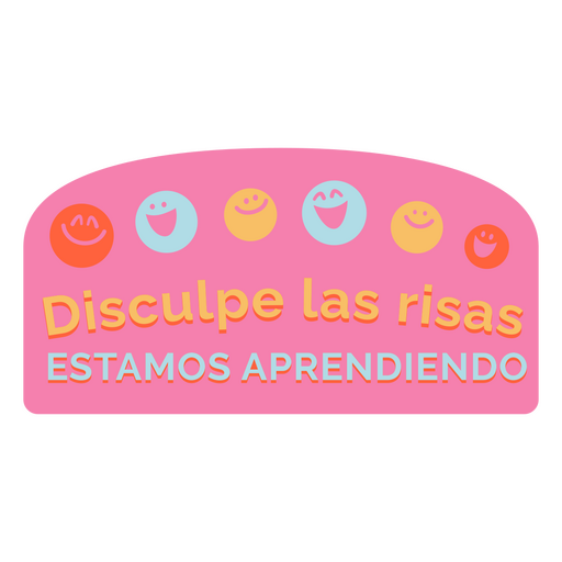 Insignia de aprendizaje de español emoji riendo Diseño PNG