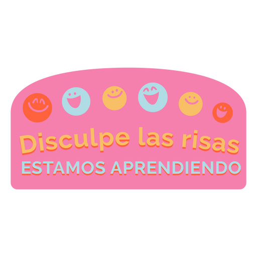 Laughing emoji spanish learning badge PNG Design