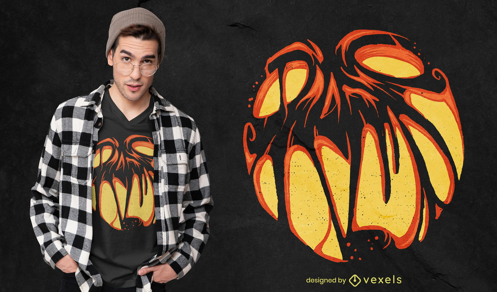 Design de t-shirt com abóbora de Halloween de Jack o&#39;Lantern