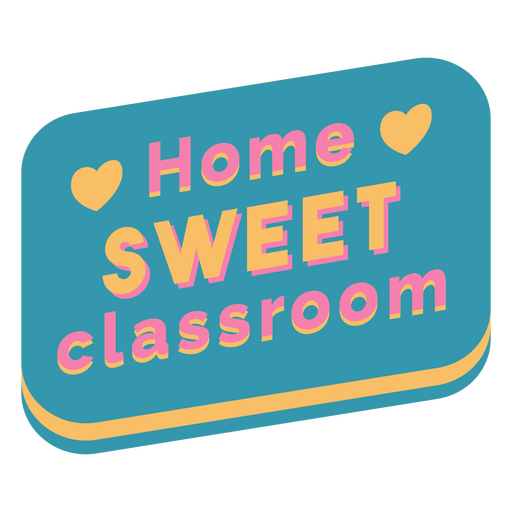 Zuhause süßes Klassenzimmer flaches Abzeichen PNG-Design