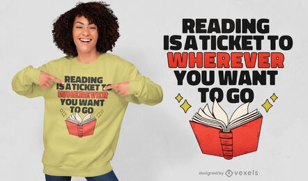 Reading hobby book quote t-shirt design