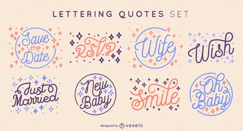 Wedding & baby quotes lettering