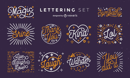 Quotes and expressions badges lettering 