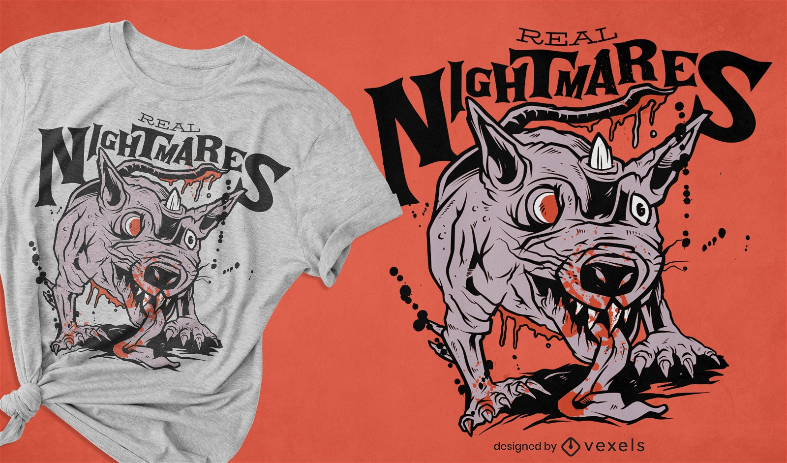 Zombie Ratte Kreatur Halloween T-Shirt Design