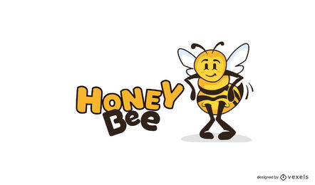 Plantilla de logotipo de abeja bailando