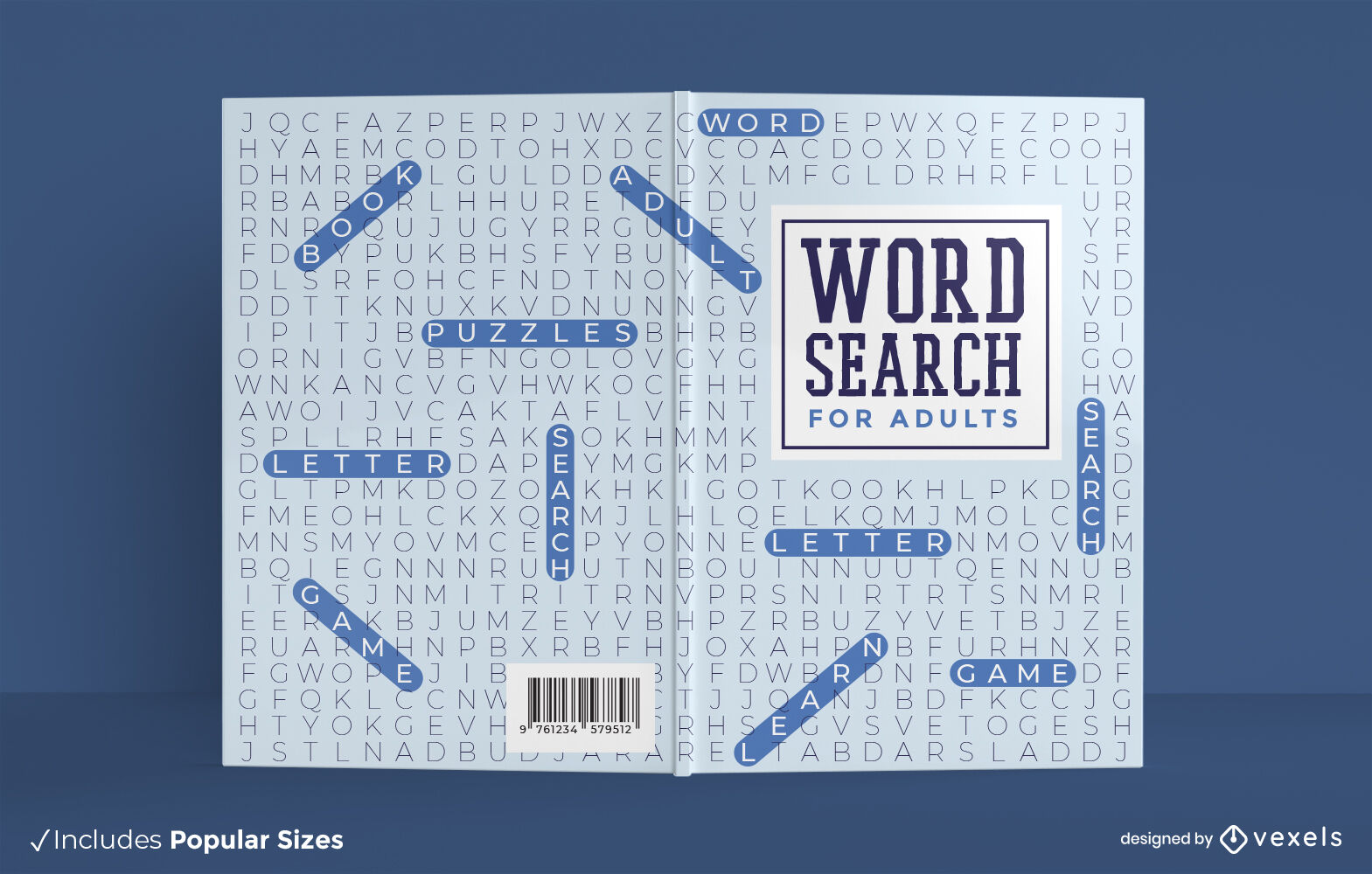 Word search adults book cover design