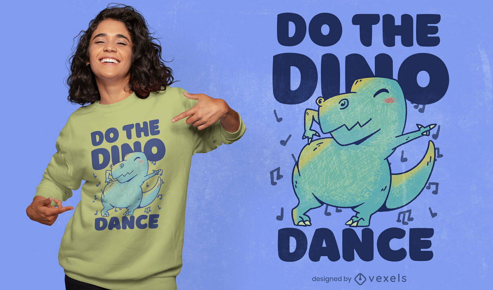 Diseño de camiseta Dino dance PSD