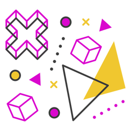 Formas geométricas de los 80 Diseño PNG