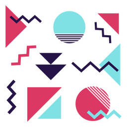 Garabatos de formas geométricas Diseño PNG