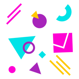 Flache geometrische Formen PNG-Design