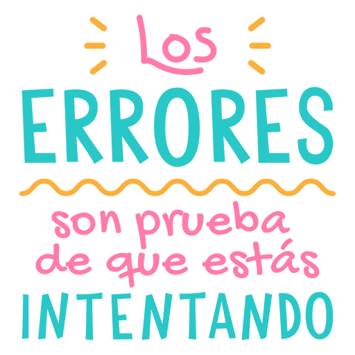 Mistakes Spanish motivational quote  PNG Design
