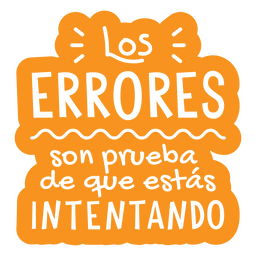 Mistakes Spanish motivational orange quote PNG Design Transparent PNG