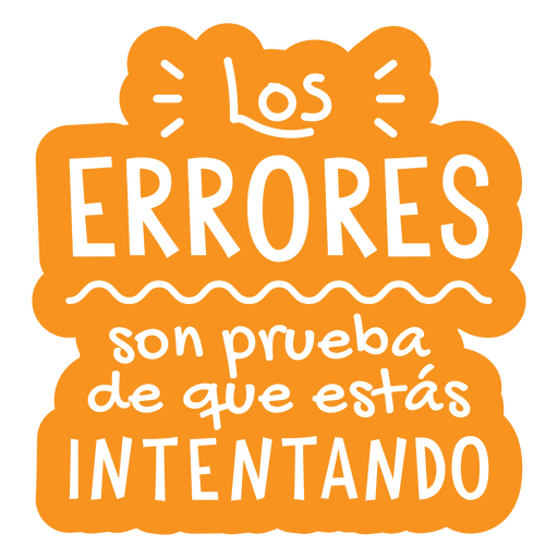 Citação laranja motivacional espanhola de erros Desenho PNG