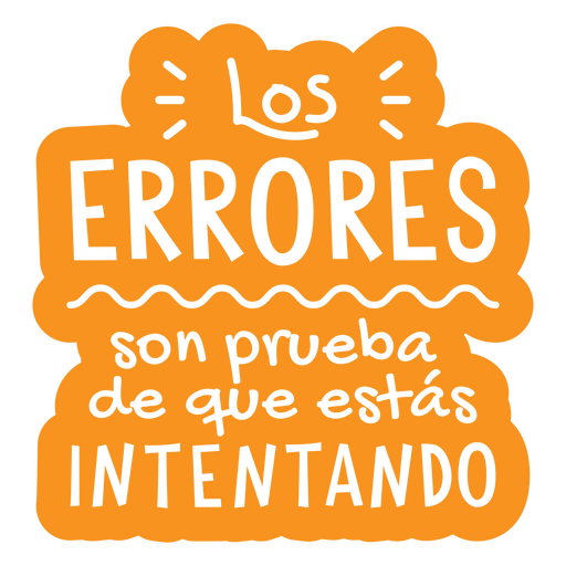 Mistakes Spanish motivational orange quote PNG Design