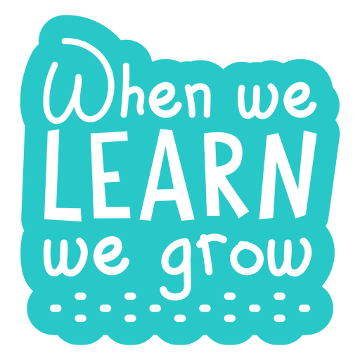 Learning quote in blue PNG Design