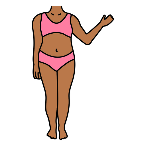 Black woman body anatomy PNG Design