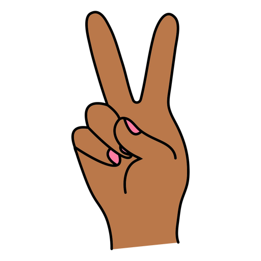 Mão de sinal de paz Desenho PNG
