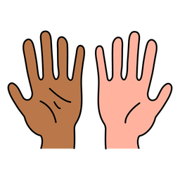 Different color hands PNG Design