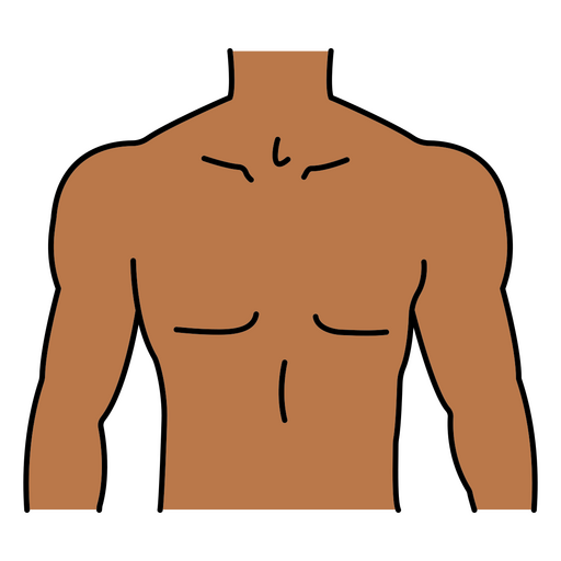 Black men's chest PNG Design