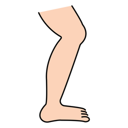 One leg with bend knee PNG Design