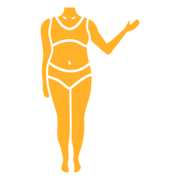 Gelber weiblicher Körper PNG-Design