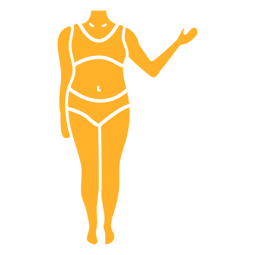 Cuerpo femenino amarillo Diseño PNG