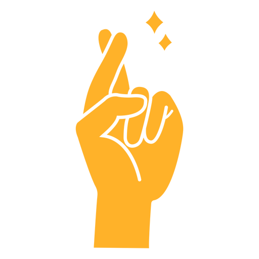 Fingers crossed hand cut out element PNG Design