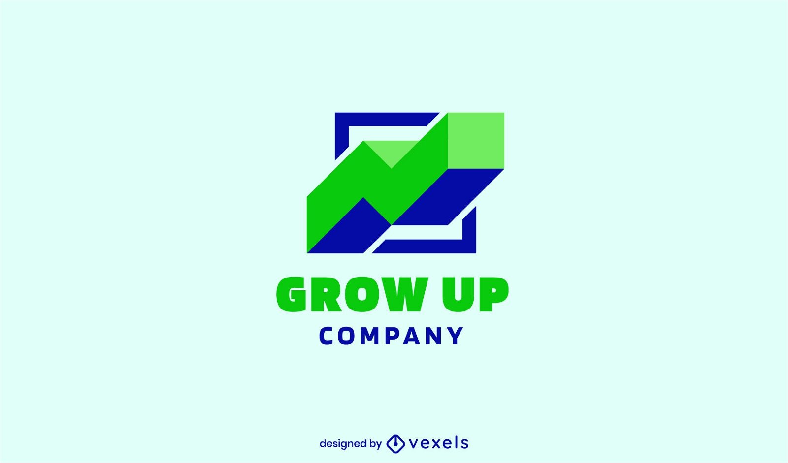 Gráfico crescente logotipo grow up
