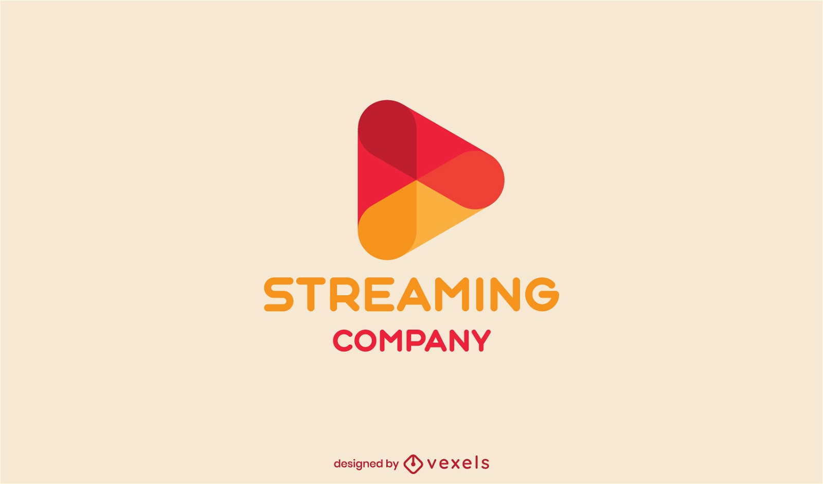 Logotipo semi plano do símbolo de reprodução de streaming