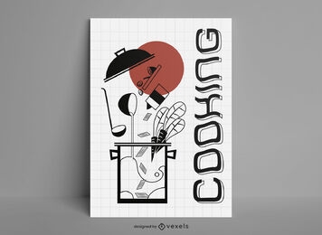 Cooking utensils and food poster design