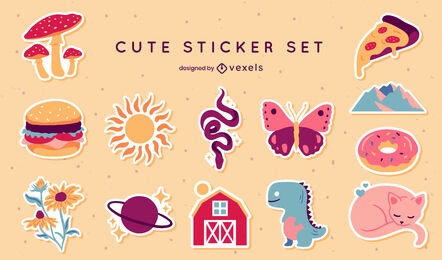 Cute stickers set