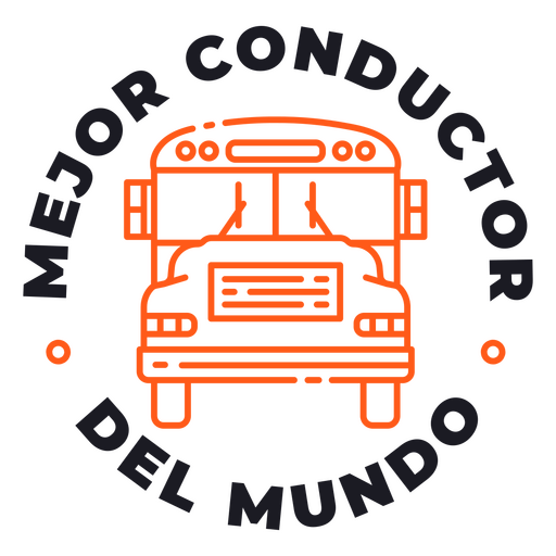 Insignia de coche español de mejor conductor de autobús escolar Diseño PNG