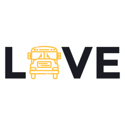 School bus driver love car badge PNG Design