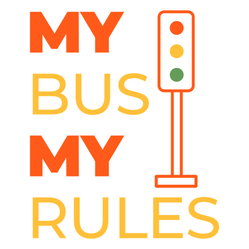 El conductor del autobús escolar gobierna la insignia del semáforo Diseño PNG