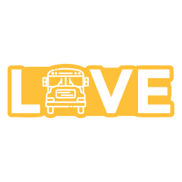 Insignia de amor del conductor del autobús escolar Diseño PNG