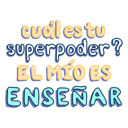 Teach é minha citação em espanhol de doodle de superpotência Desenho PNG