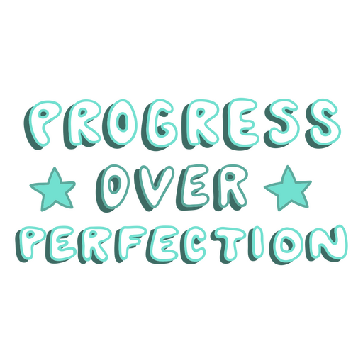 Fortschritt ?ber Perfektion-Doodle-Zitat PNG-Design