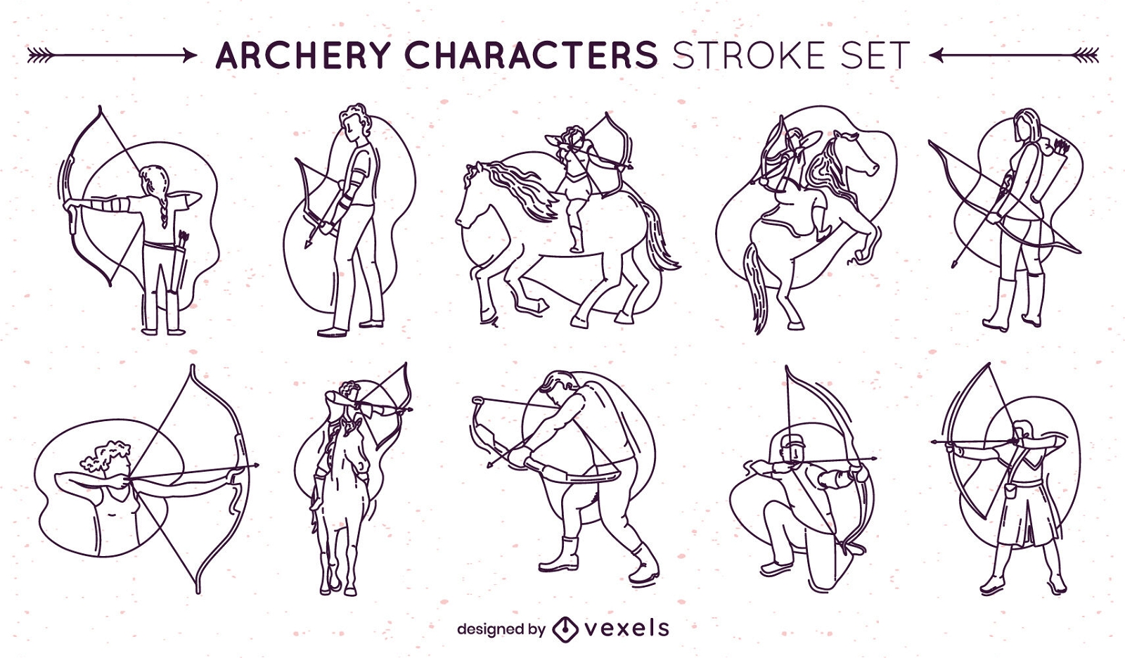 Archery characters stroke set