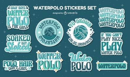 Waterpolo set of quotes stickers