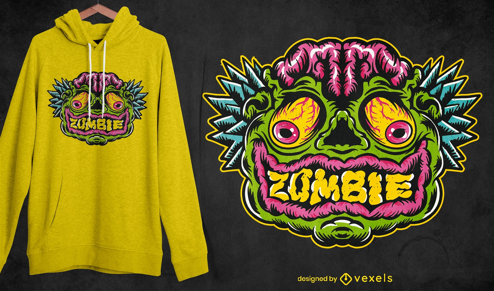 Diseño de camiseta zombie face halloween