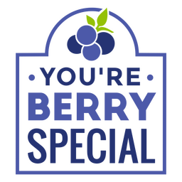 Insignia de juego de palabras de frutas de arándanos Diseño PNG