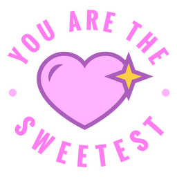 Sweet quote heart badge PNG Design