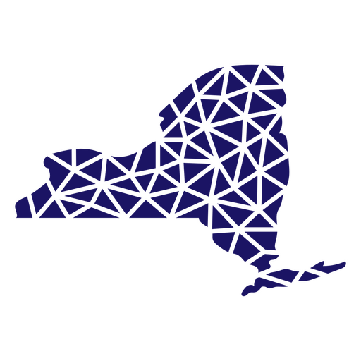 Mapa poligonal del estado de Nueva York Diseño PNG
