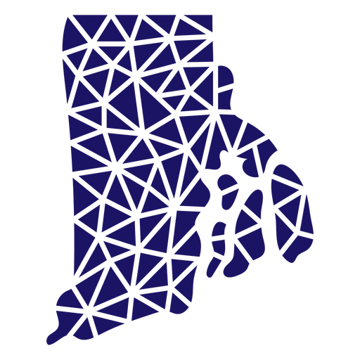 Polygonal Rhode Island Map PNG Design