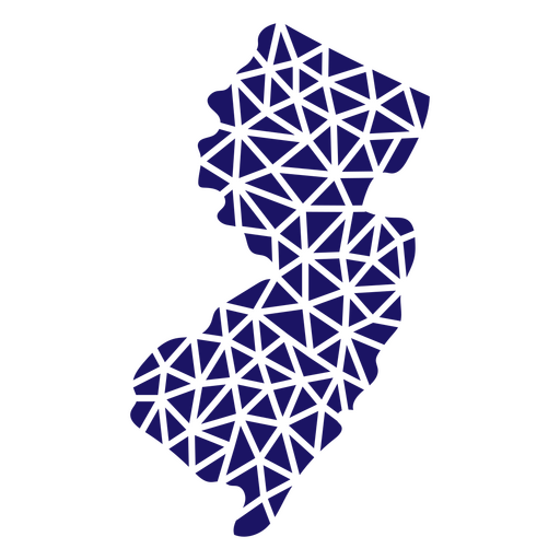 Mapa poligonal de Nueva Jersey Diseño PNG