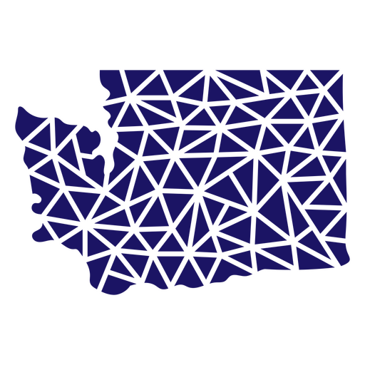 Polygonale Karte des Bundesstaates Washington PNG-Design