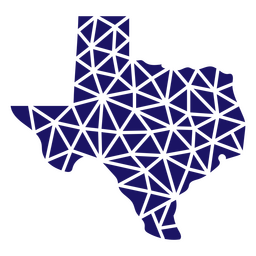 Mapa poligonal do estado do Texas Desenho PNG